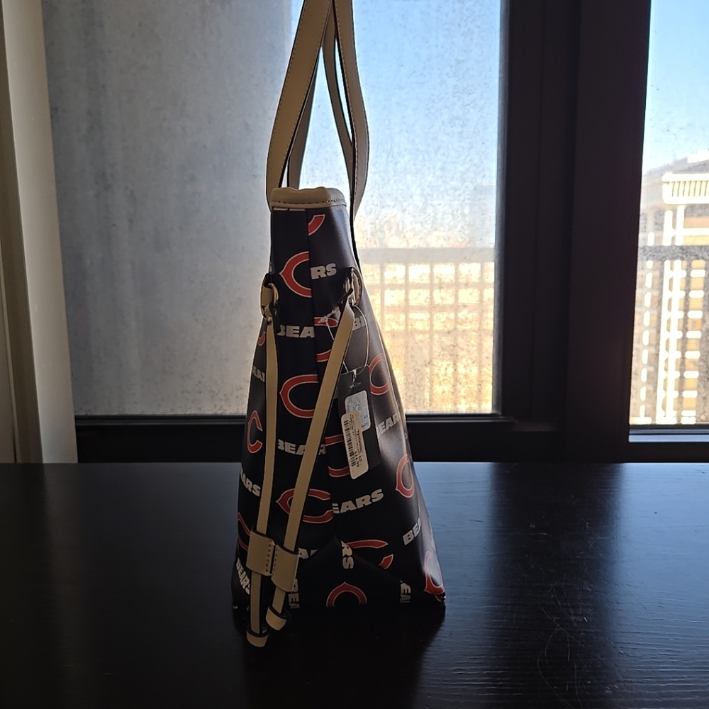Little Earth Chicago Bears Blue Vinyl Tote Bag Purse NFL Licensed New With Tags - Picture 6 of 13